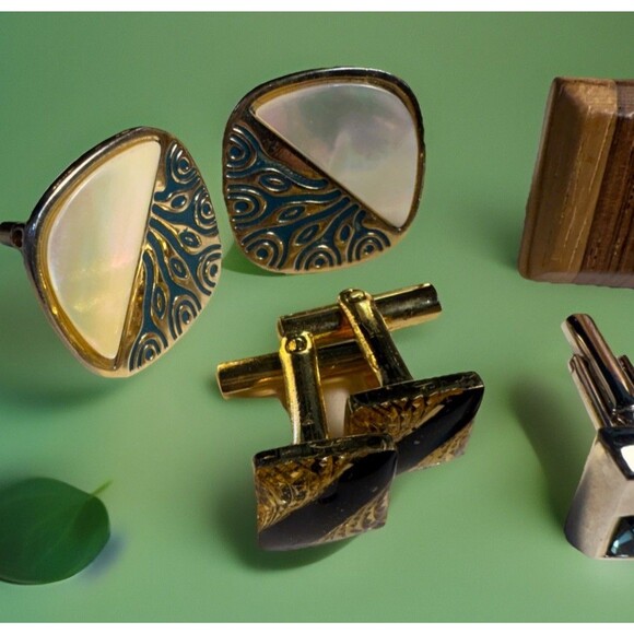 Vintage Cufflinks Bundle Of Four (4) Sets Good Quality Used Condition - Picture 2 of 11